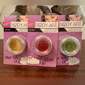 3 body art glitter pods
